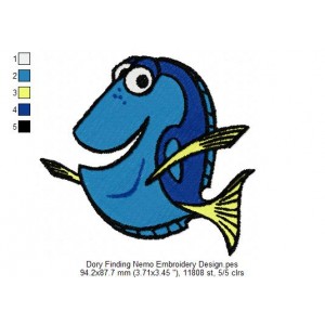 Dory Finding Nemo Embroidery Design